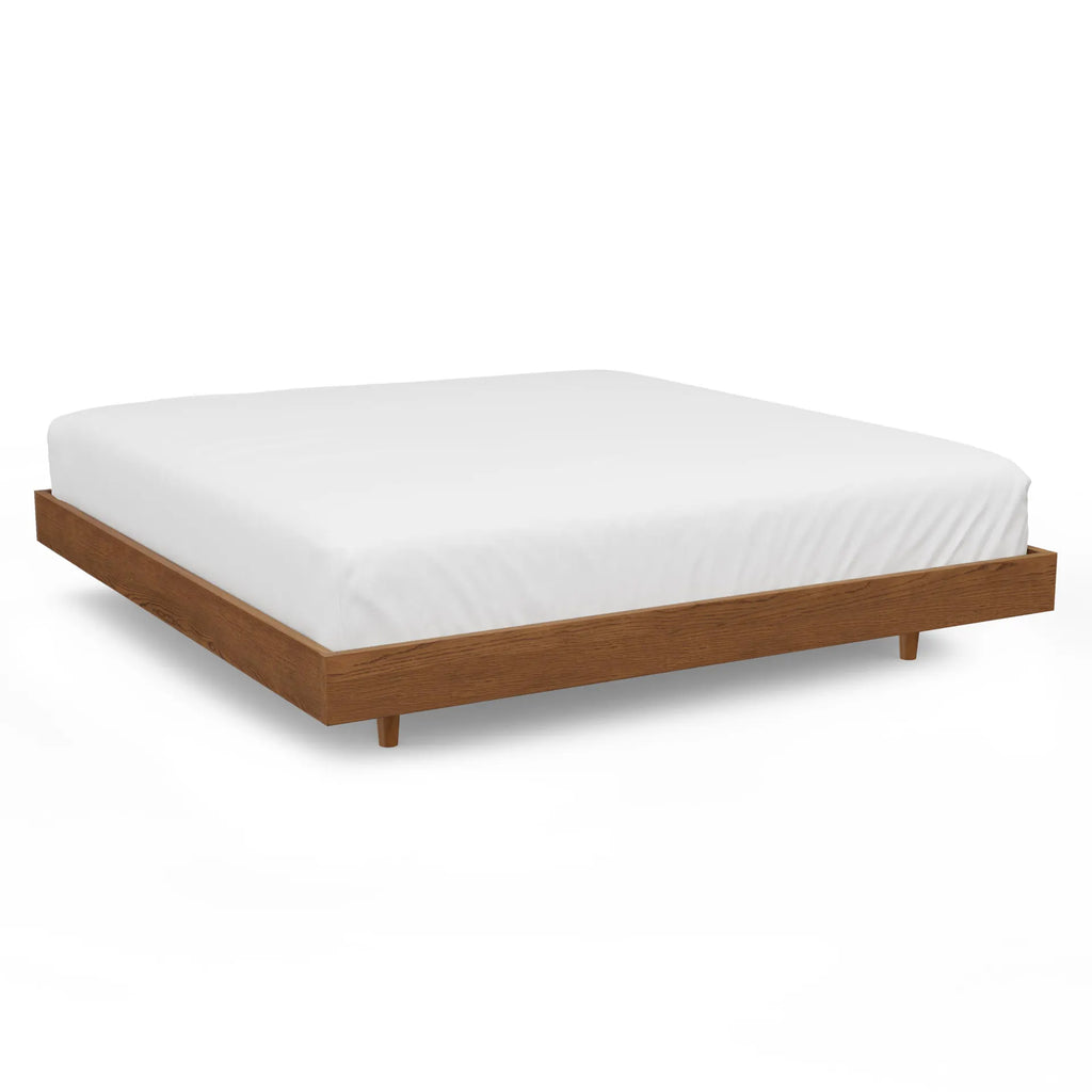 ROOMVIAX Modern Upholstered Platform Bed with Panel Headboard in Cream Fabric