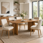 Walnut Rectangular Engineered Wood Dining Table for 6
