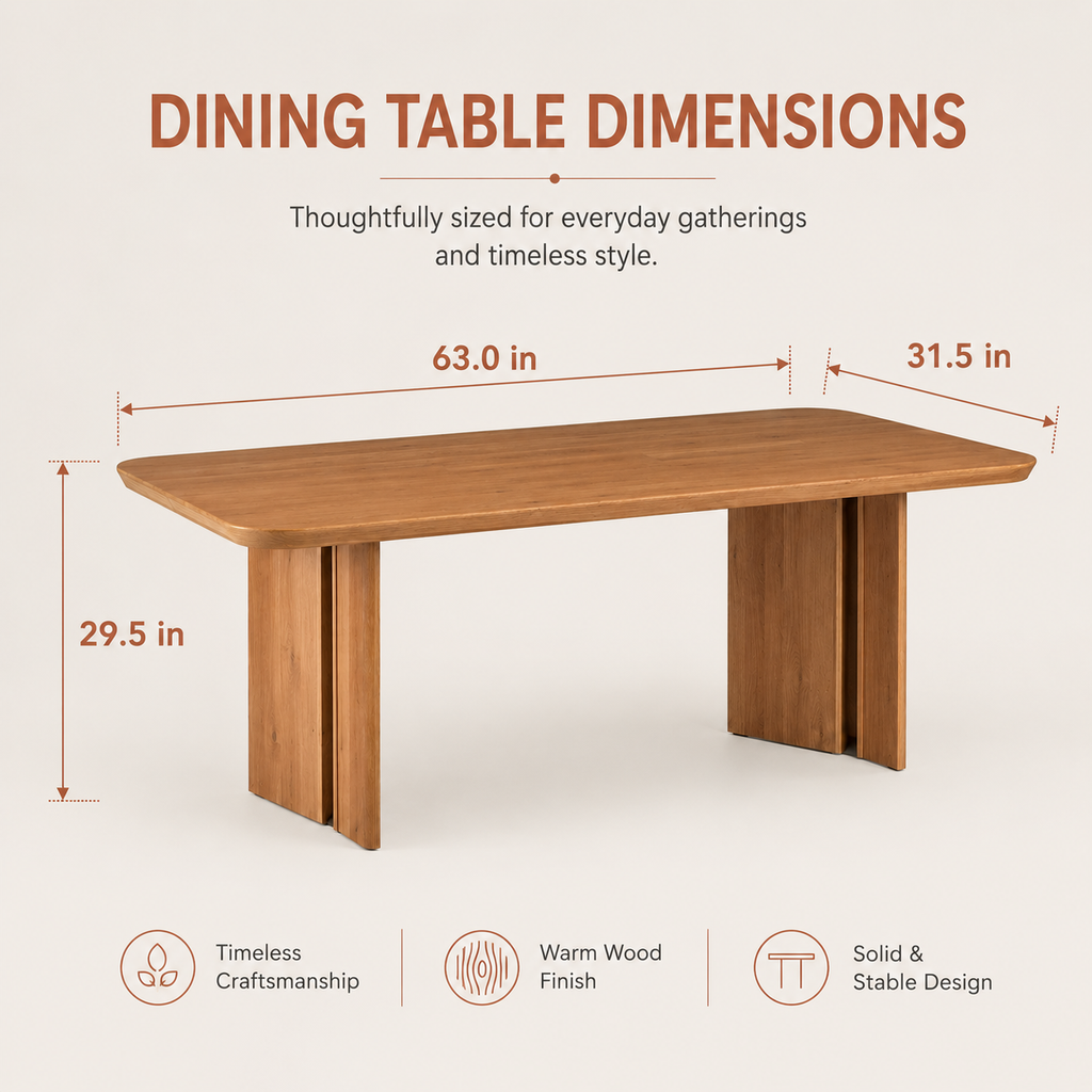 Walnut Rectangular Engineered Wood Dining Table for 6