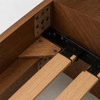 Modern Walnut Platform Bed with Floating Nightstands