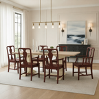 Modern Geometric Wood Dining Armchair