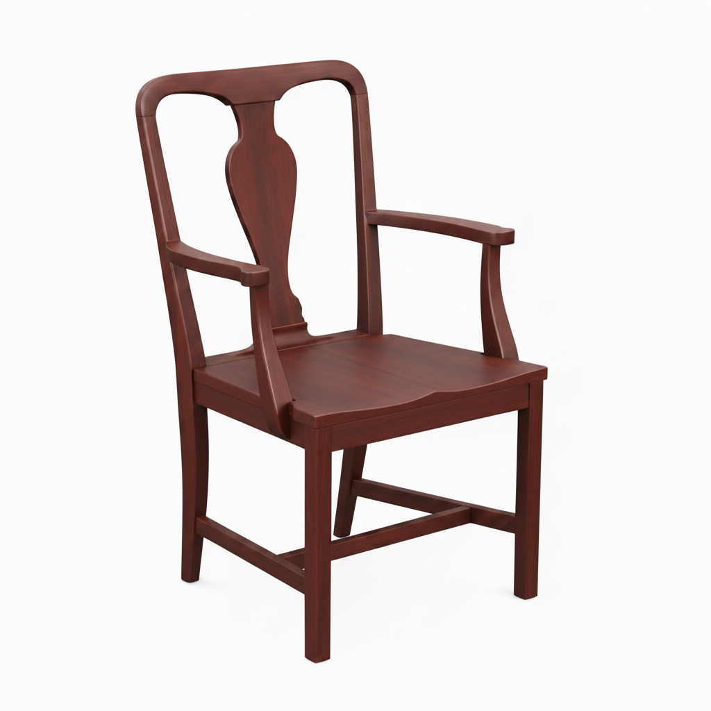 Modern Geometric Wood Dining Armchair