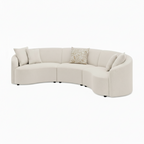 Modern Curved Three-Piece Fabric Sectional Sofa
