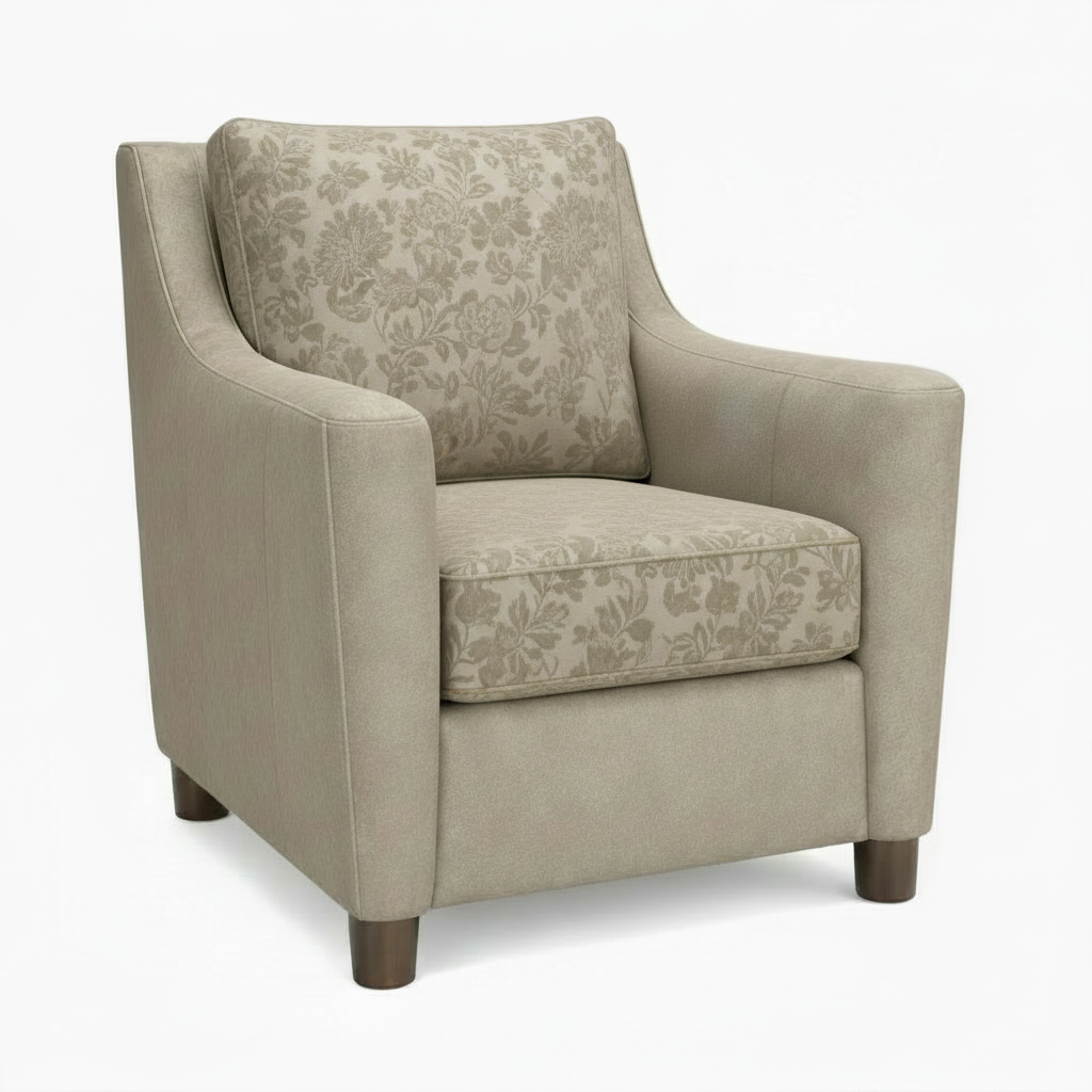 Modern Sloped-Arm Faux Leather Accent Chair