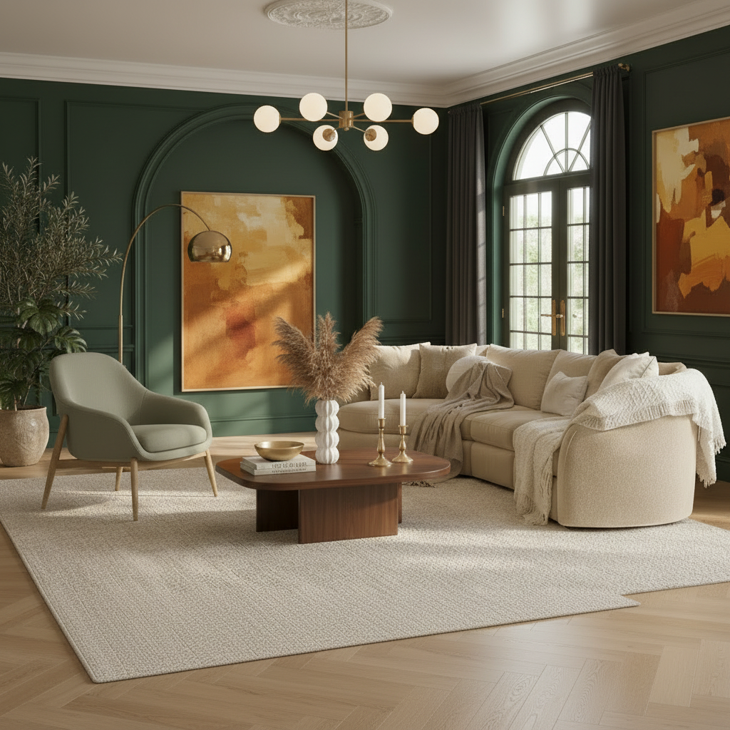 Modern Curved Three-Piece Fabric Sectional Sofa