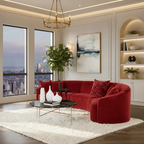 Modern Curved Three-Piece Fabric Sectional Sofa