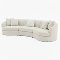 Modern Curved Three-Piece Fabric Sectional Sofa