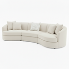 Modern Curved Three-Piece Fabric Sectional Sofa