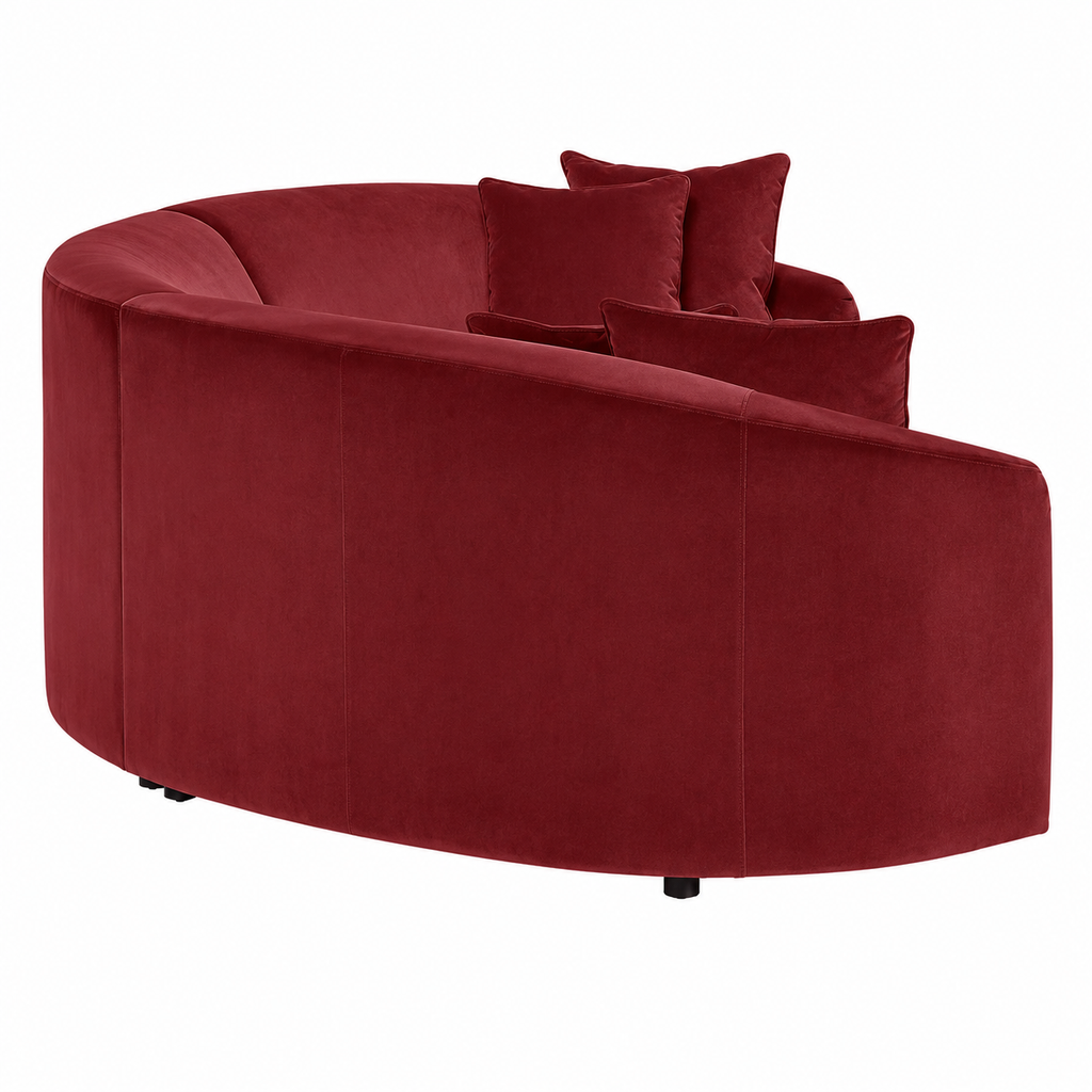 Modern Curved Three-Piece Fabric Sectional Sofa