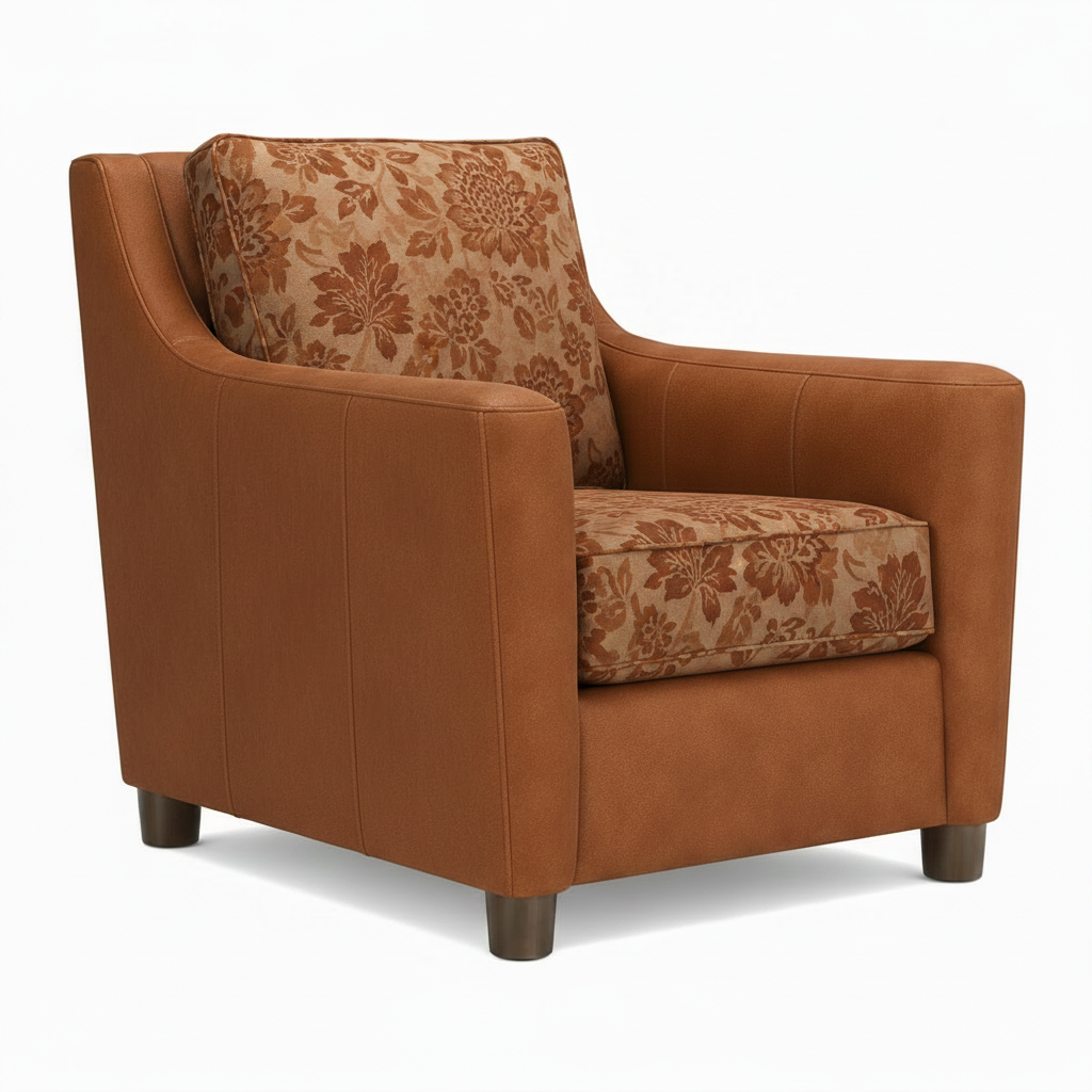Modern Sloped-Arm Faux Leather Accent Chair