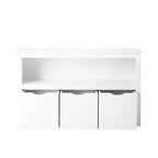 Your Zone Kids Toy Storage Cabinet with Three Rolling Bins, White Finish