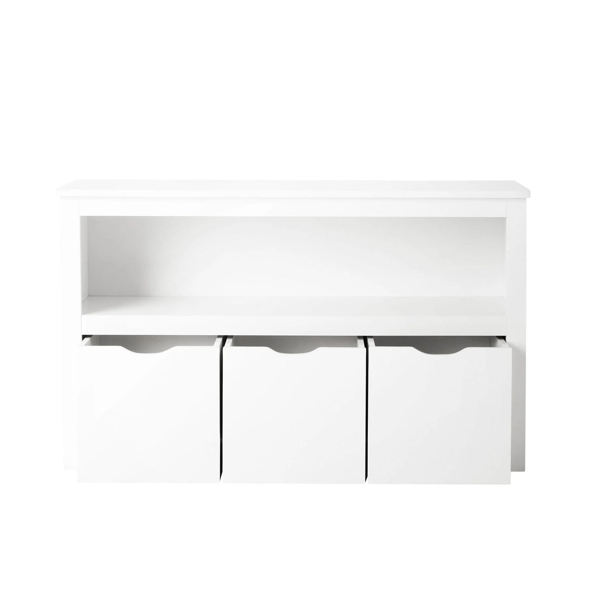 Your Zone Kids Toy Storage Cabinet with Three Rolling Bins, White Finish