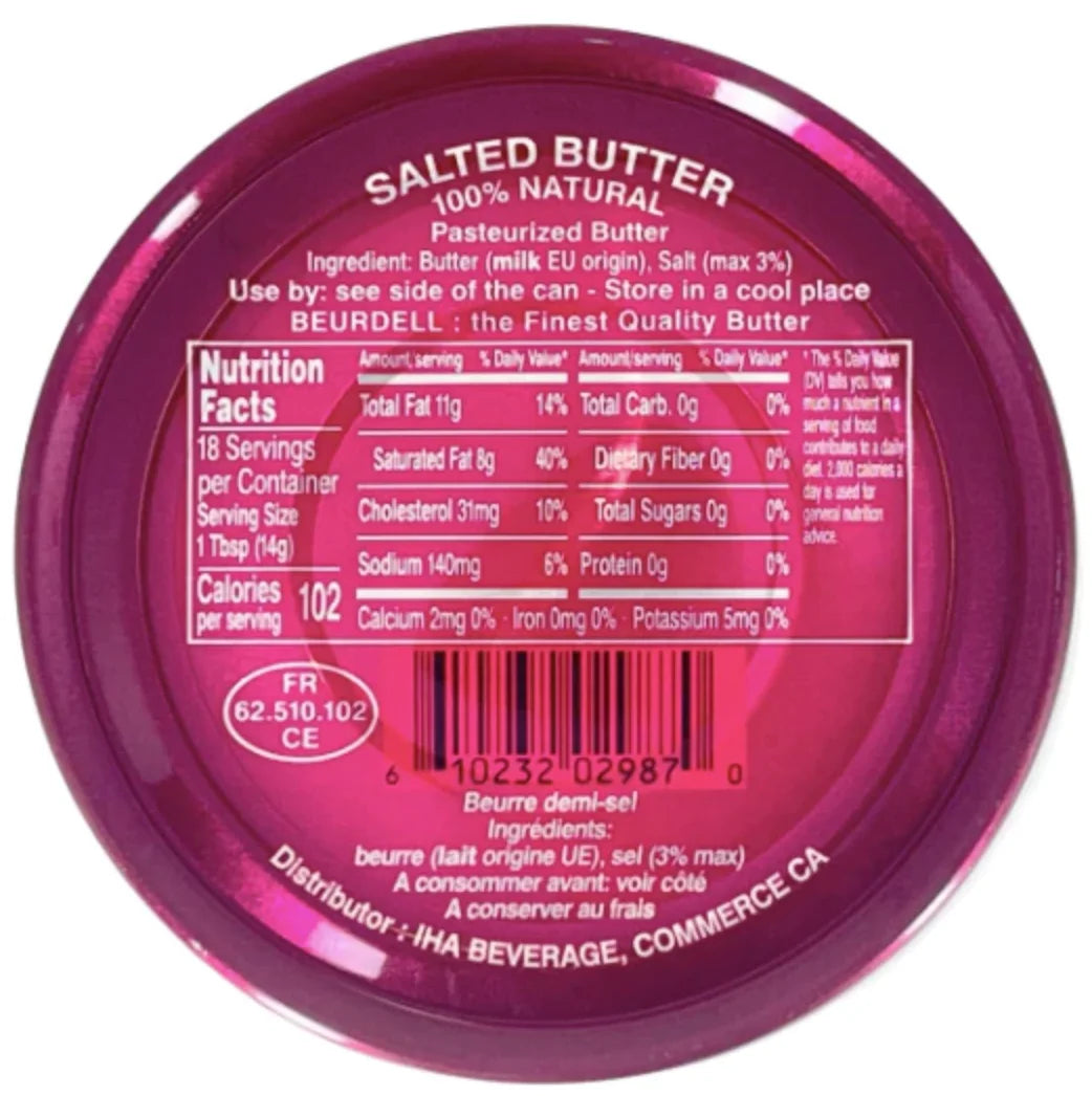 Beurdell Canned French Butter �m?100% Natural Salted Pasteurized Real Butter Long Shelf Life Emergency Survival Food