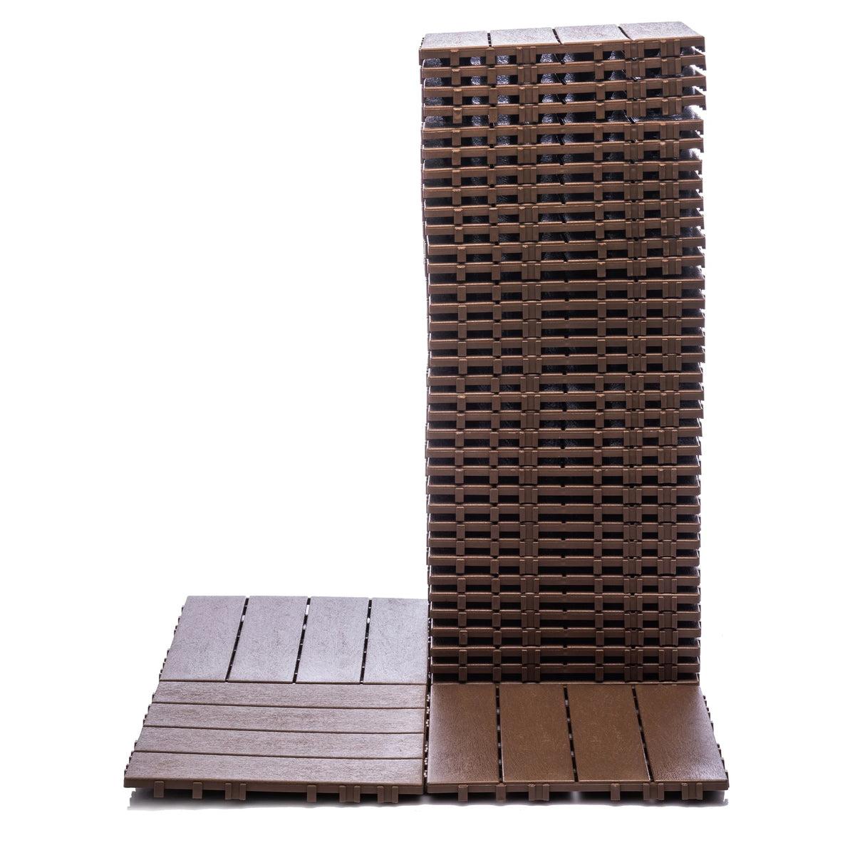 76 - Pack Plastic Interlocking Deck Tiles - 68.80 Sq.ft Outdoor Plastic Flooring Super Durable & Waterproof All