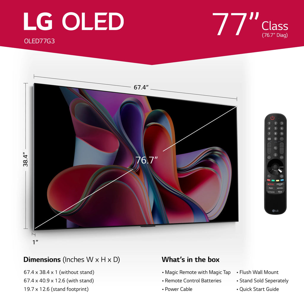 LG 77" Class 4K UHD OLED Web OS Smart TV with Dolby Vision G3 Series - OLED77G3PUA
