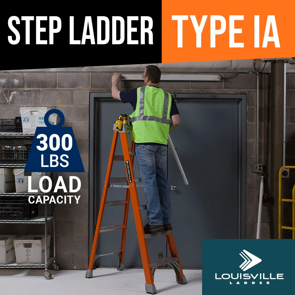 Louisville Ladder 6 - Foot Fiberglass Step Ladder, 300 - Pound Load Capacity, Type IA, FS1506