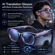 NEWVERTEX  Smart AI Translator Glasses - Real-Time Simultaneous Interpretation, Open-Ear Bone Conduction Audio