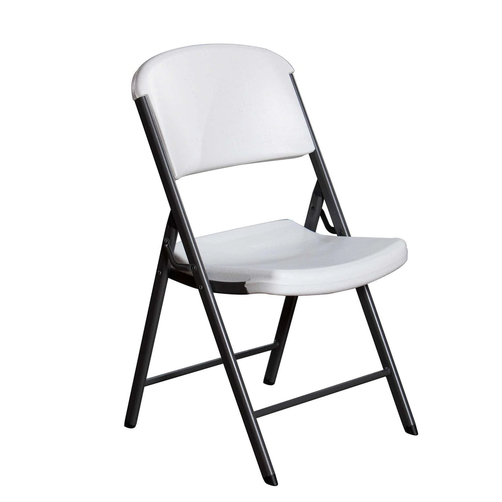 Lifetime Combo Set of (4) 8 - Foot Rectangle Folding Tables & (32) Chairs, Indoor/Outdoor Use, White (80147)