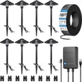 SUNVIE All - in - One Low Voltage Pathway Lighting Kit, 8 Pack LED Light with Transformer and Wire