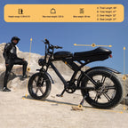 Movcan V30 Electric Bike for Adult, 1000W 20" Fat Tire 48V 15.6AH Removable Battery, 28MPH 7 - Speed Disc Brake Off