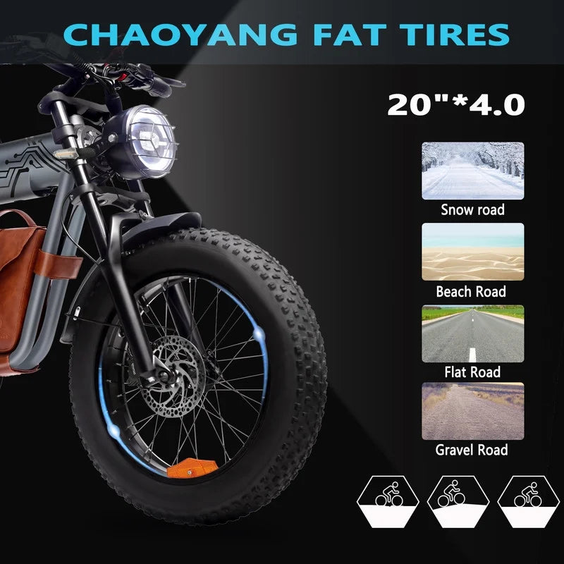 3000W(Peak) Motor 35MPH SMARTRAVEL ST202 Electric Dirt Bike for Adults, 52V50AH Dual Battery Ebike, 92+ Miles Range