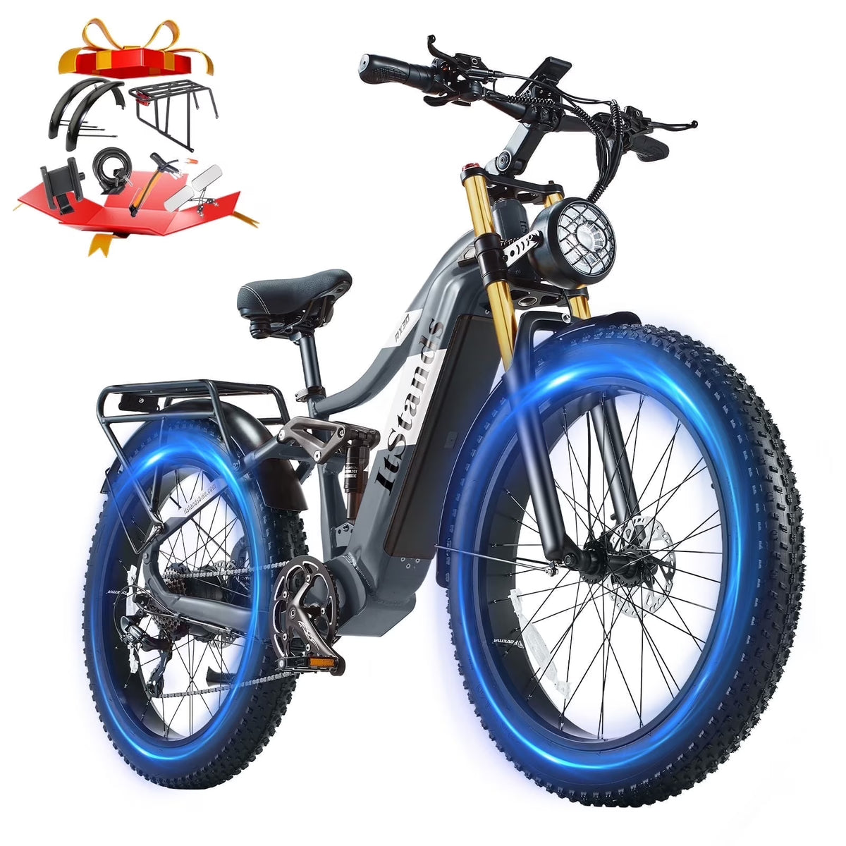 Electric Bike for Adults 26'', 1000W E - Mountain Bike 48V 30/20ah UL2849 Removable Battery, Fat Tire Ebike up to