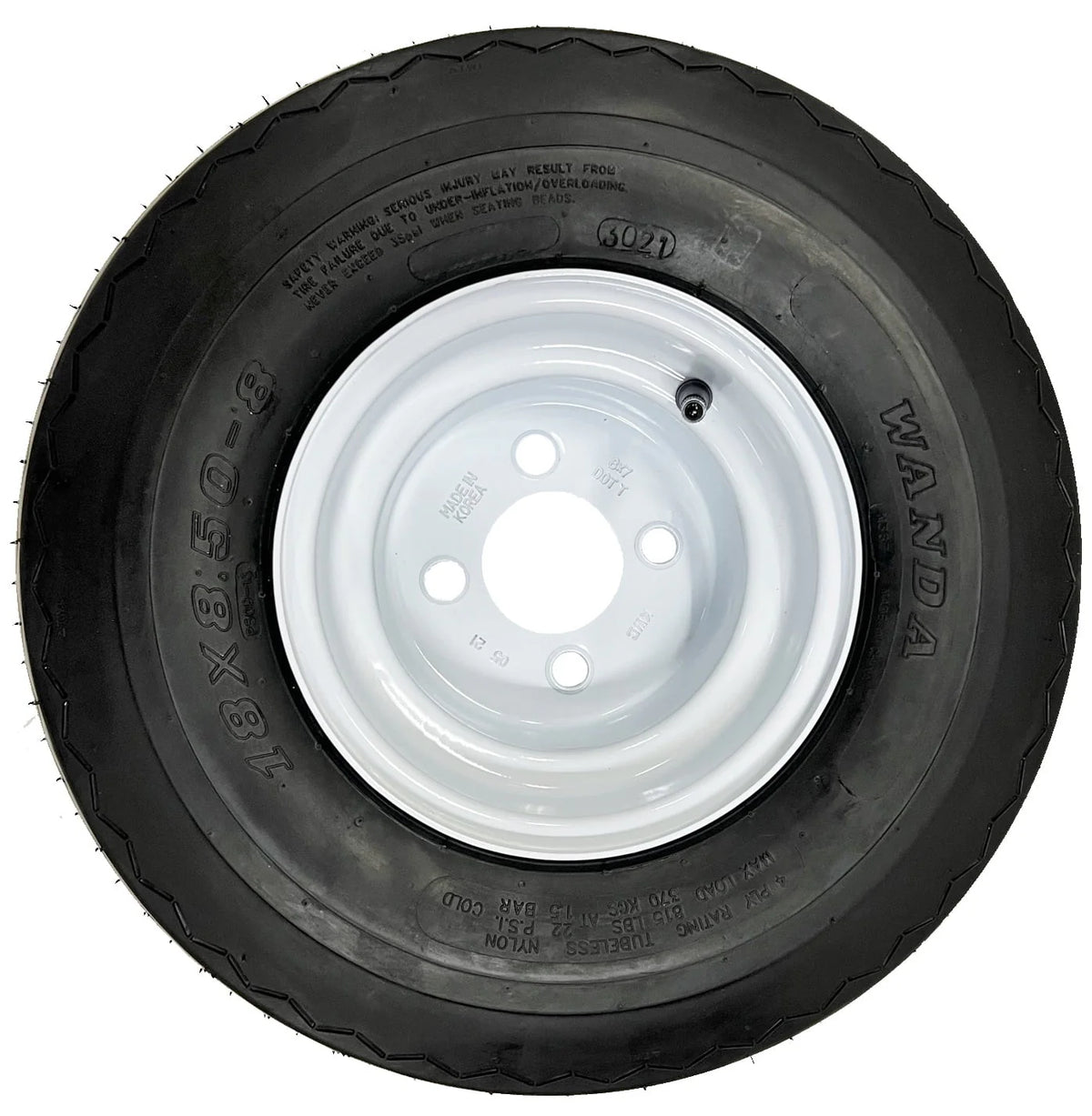 4 - Pk Golf Cart Tire Rim Mounted 18 - 850 - 8 18X8.50 - 8 18 x 8.5 x 8 White 4 Lug Hole