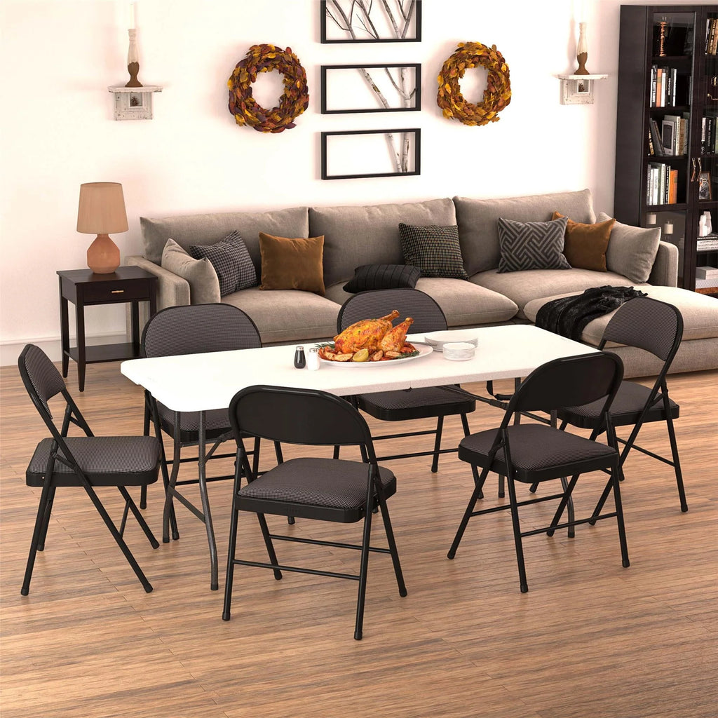 Cosco 6 Foot Folding Table in White Speckle