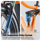 Electric Bike for Adults 26'', 1000W E - Mountain Bike 48V 30/20ah UL2849 Removable Battery, Fat Tire Ebike up to