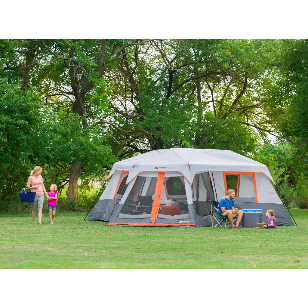 Ozark Trail 20' x 18' 12 - Person 3 - Room Instant Cabin Tent with Screen Room, 56.5 lb