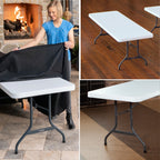 Lifetime Combo Set of (4) 8 - Foot Rectangle Folding Tables & (32) Chairs, Indoor/Outdoor Use, White (80147)