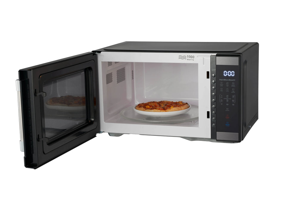 Hamilton Beach 1.1 Cu. Ft. Microwave Oven, Countertop, Black and Stainless Steel