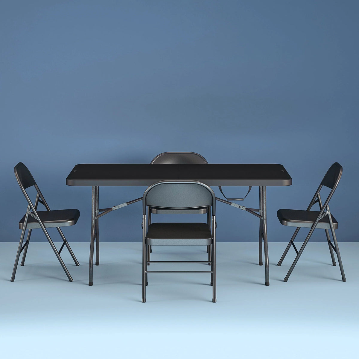 Cosco 6 Foot Centerfold Folding Table, Black