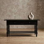 Roomviax Bobby 2 Drawer Coffee Table Distressed Black