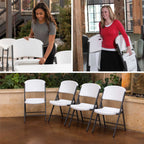 Lifetime Combo Set of (4) 8 - Foot Rectangle Folding Tables & (32) Chairs, Indoor/Outdoor Use, White (80147)