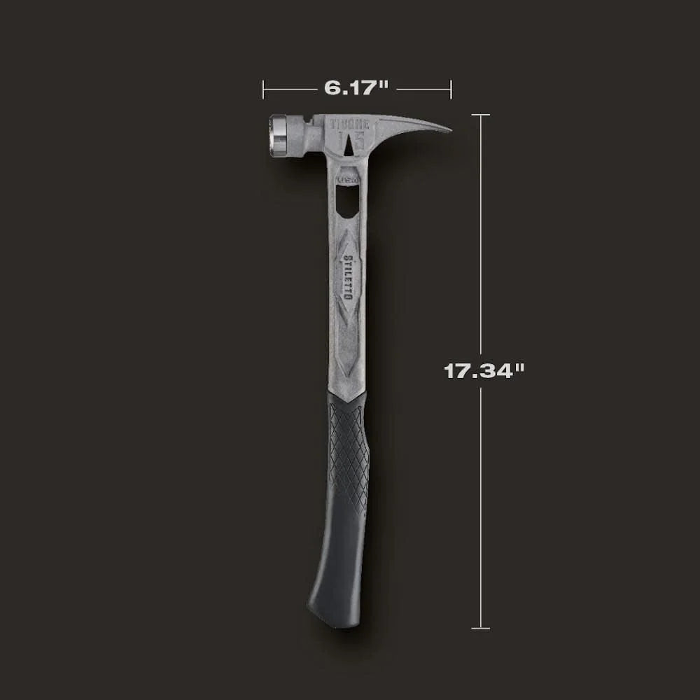 Stiletto TIB15MC 15 - Oz TIBONE Titanium Hammer Milled Face with Curved Handle