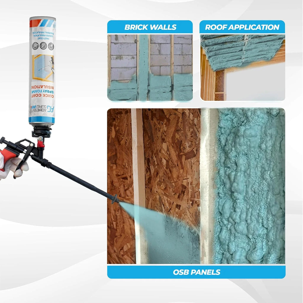 Adhesive Guru Spray Foam Insulation Kit (18 x 32.80 oz/930 Gr - 360 Board Feet), Self - Expanding Adhesive Foam