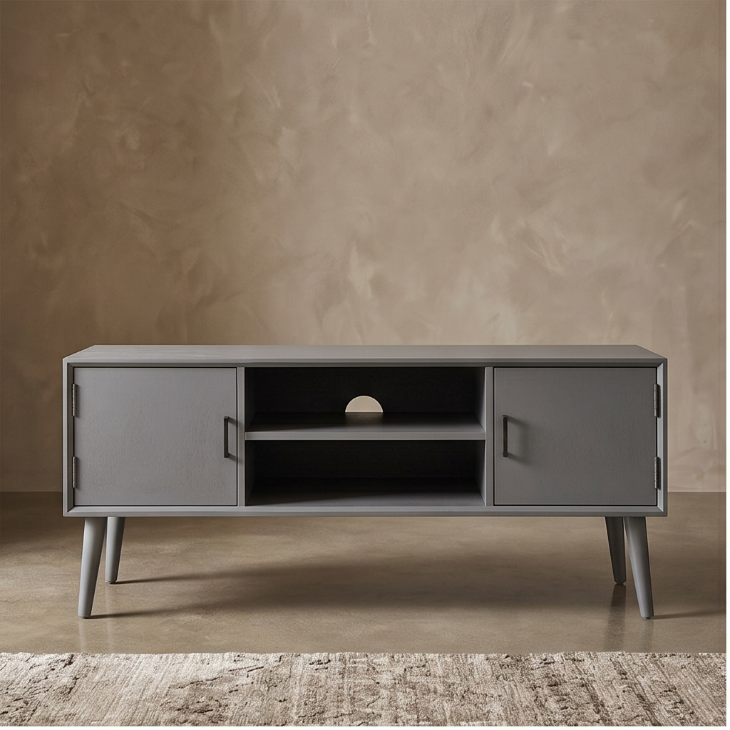 Roomviax Sorrento 2 Door 1 Shelf Media Stand Distressed Gray