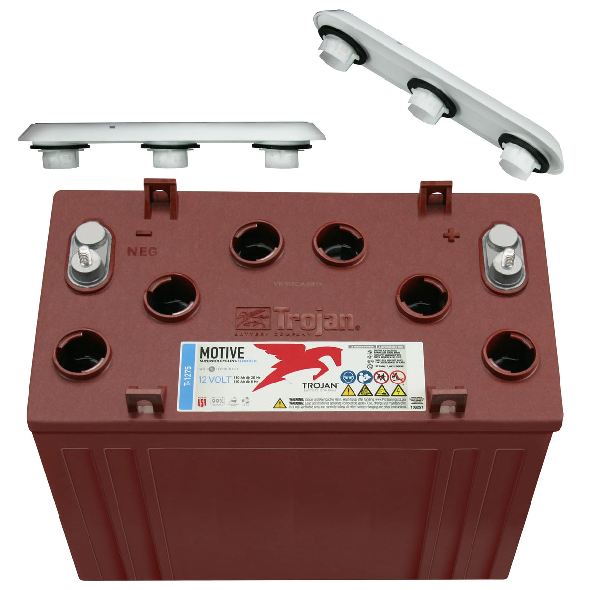 Trojan T - 1275 12V 150ah Flooded Lead Acid GC12 Deep Cycle Battery X6