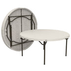 Lifetime 60 in Round Folding Table, Indoor/Outdoor Commercial Grade, Almond (280435)