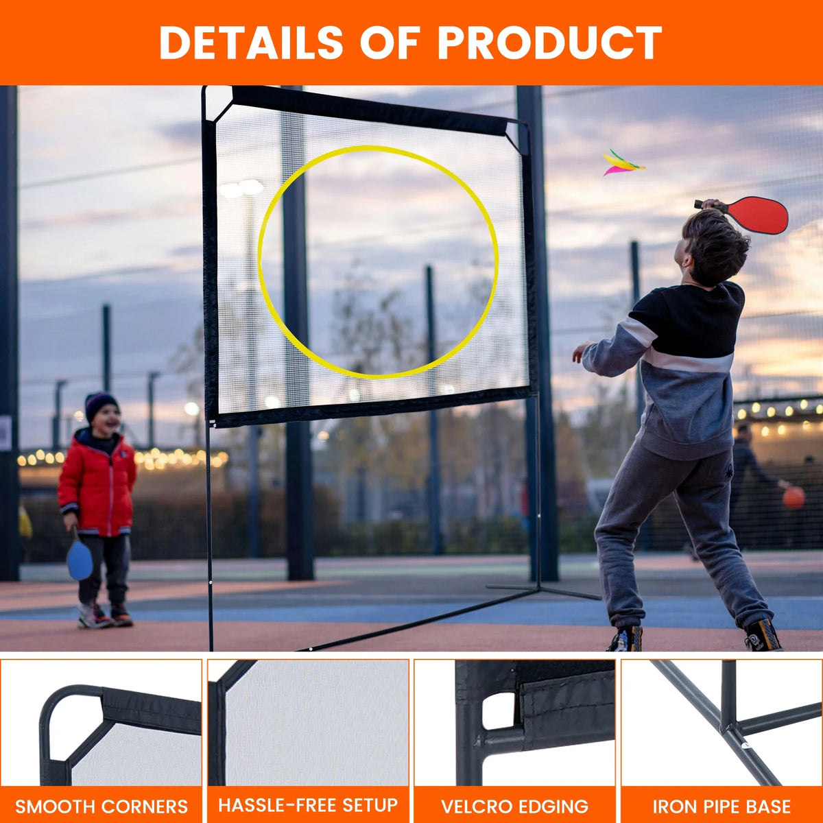 Slsy Portable Pickleball with Net, A Racket Game That Combines Pickleball, Badminton, Jianzi, and Tennis, Backyard Games Sport Outdoor Indoor, Fun Games for Kids & Adults