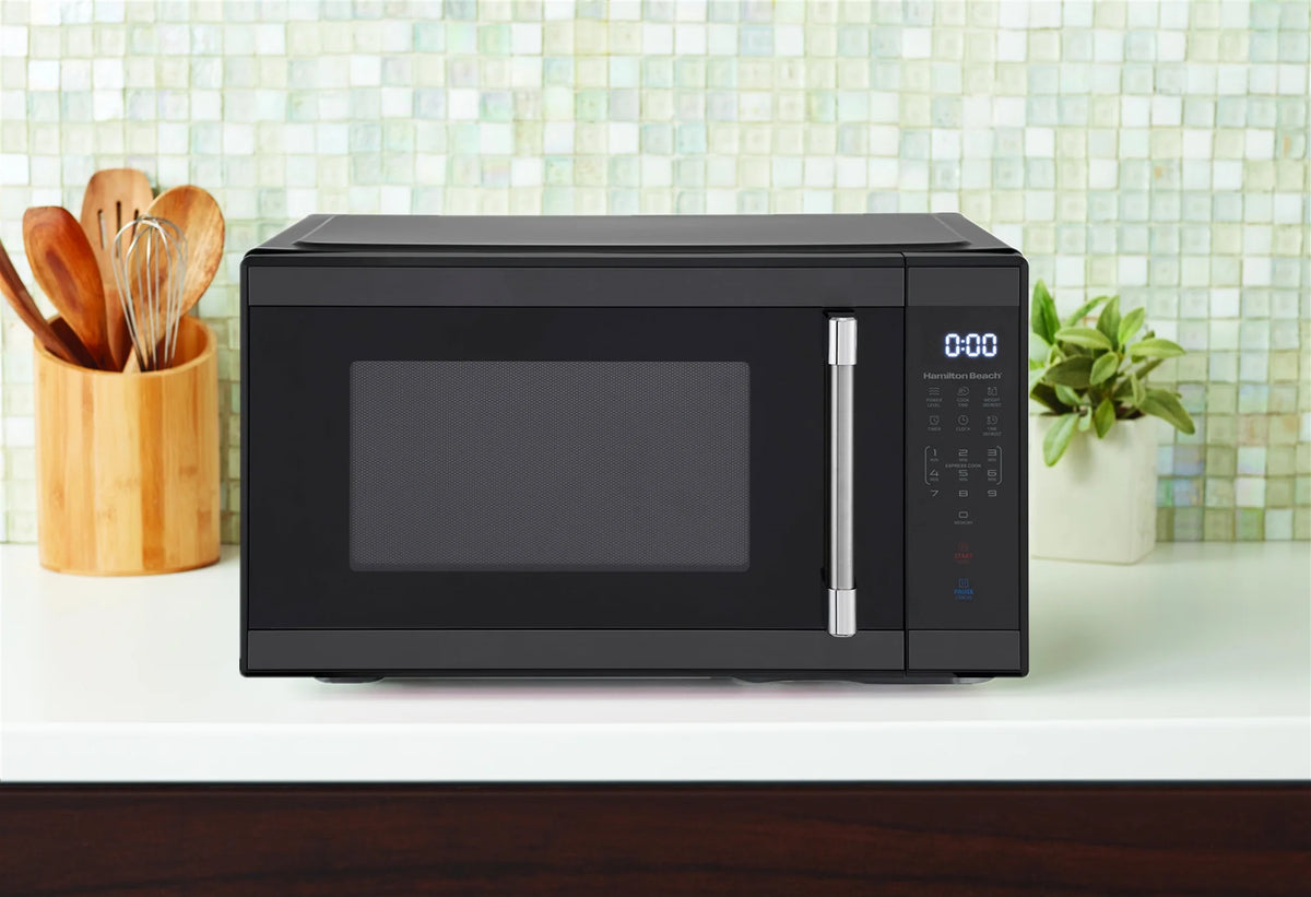 Hamilton Beach 1.1 Cu. Ft. Countertop Microwave Oven, 1000 Watts, White Stainless Steel
