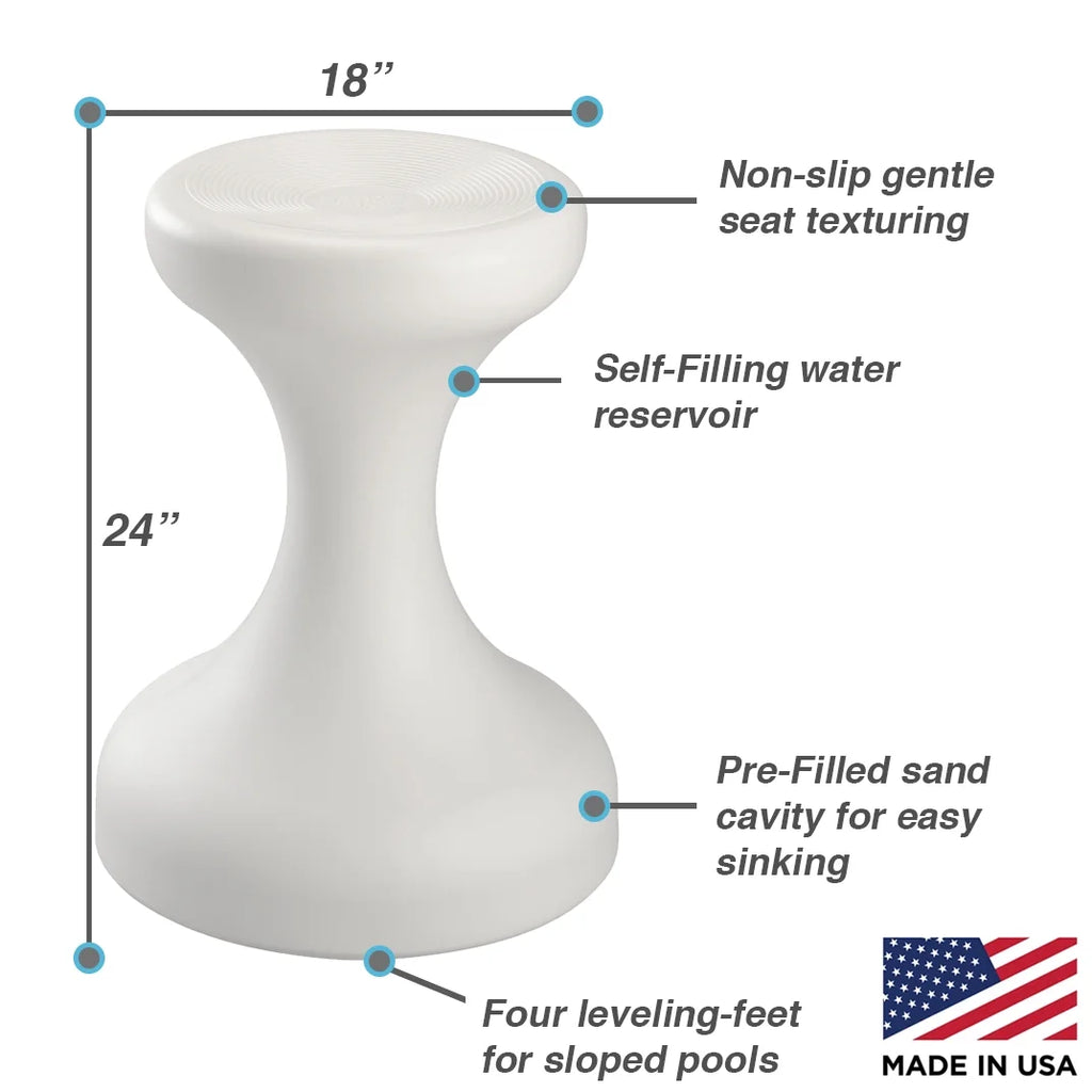 Dunn - Rite Products Made in USA Submersible Swim up Pool Stools for Underwater Use, Bar Stool for Inside Pool and