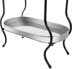 Steel Galvanized Beverage Tub with Stand and Drip Pan Tray - Oval Shape (Large Size) by MG Decor - Madhu Collection
