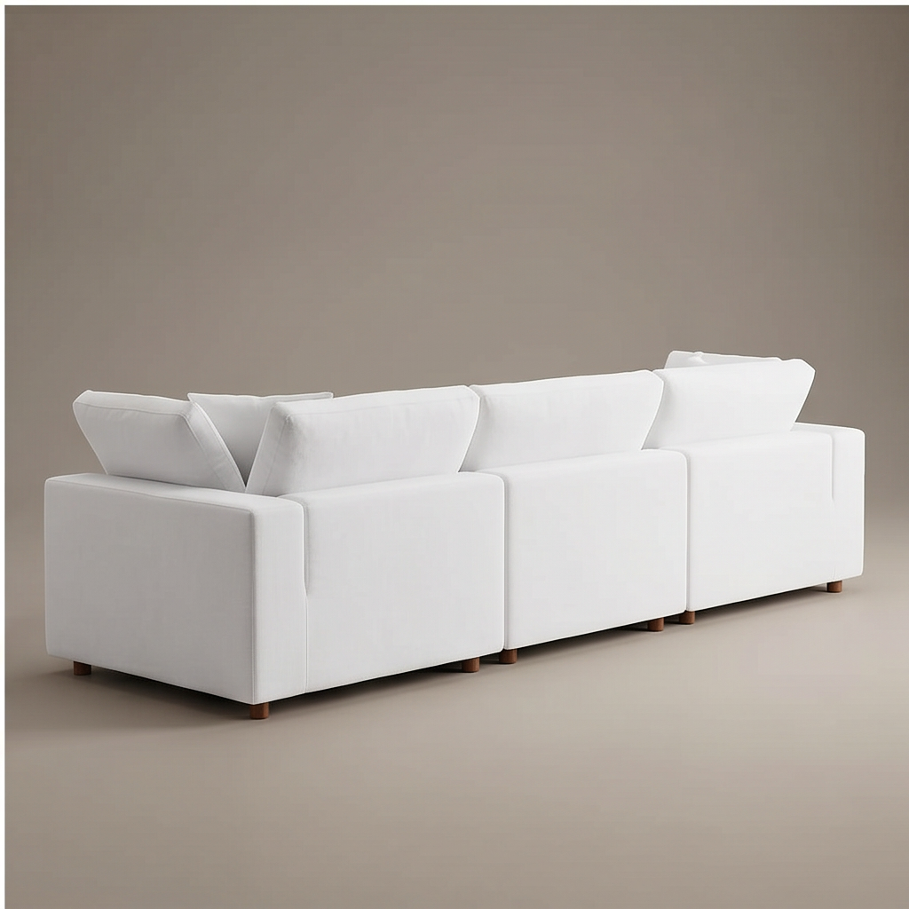 Roomviax Carmen Down Filled Overstuffed Sofa Pure White