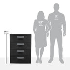 Sterilite 4 Drawer Unit, Durable Plastic Storage Solution for Garages and Basements, Dark Gray