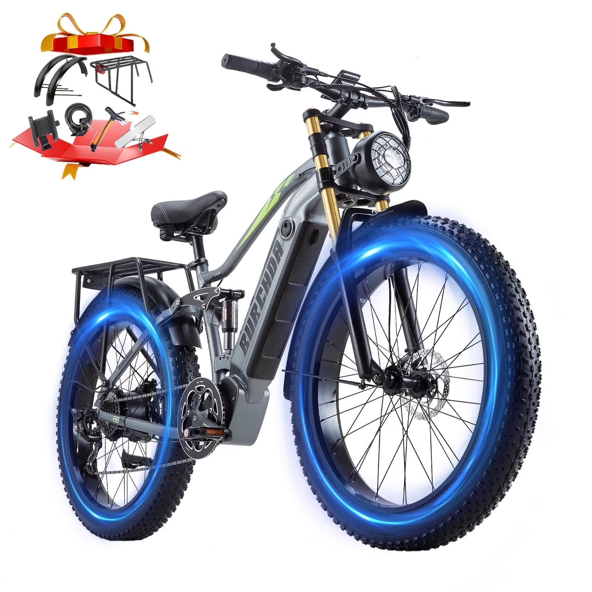 Electric Bike for Adults 26'', 1000W E - Mountain Bike 48V 30/20ah UL2849 Removable Battery, Fat Tire Ebike up to