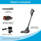BLACK+DECKER POWERSERIES+ 20V Max* Cordless Stick Vacuum Kit, for Carpet and Hard Floors, Convertible to Handheld, 44