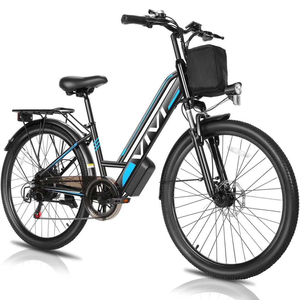 Vivi Electric Bike 26" City Commuter Electric Bike 48V 500W Step - Through Electric Bike 19.8MPH Electric Cruiser