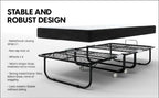 Econohome Folding Bed with Mattress - 75x31 Cot Size Bed Frame - Portable Foldable Roll Away Adult Bed for Guest - 5